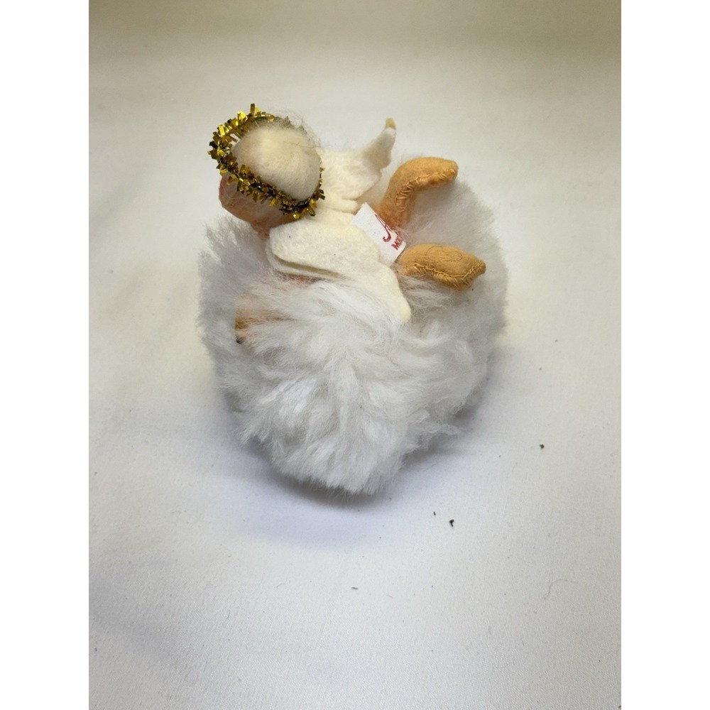 Annalee Doll Set Of 2 Angel Cherub on Fluffy Cloud Felt Figurines 1971 & 1981 - Picture 9 of 11